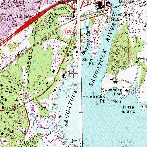 Topographic Map of Judy Point, CT