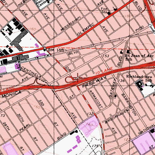 Topographic Map of Exit 2C, CA