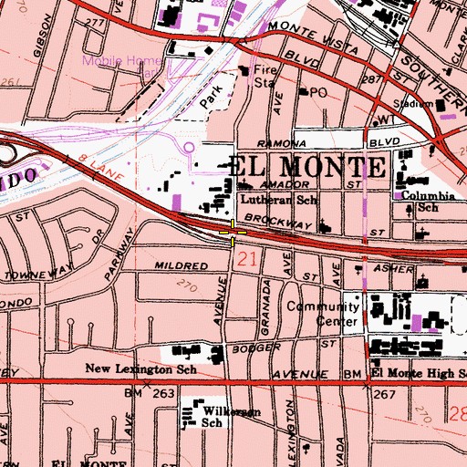 Topographic Map of Exit 28, CA