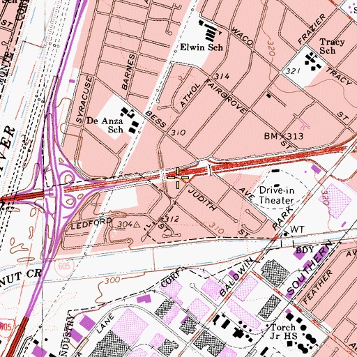 Topographic Map of Exit 31C, CA