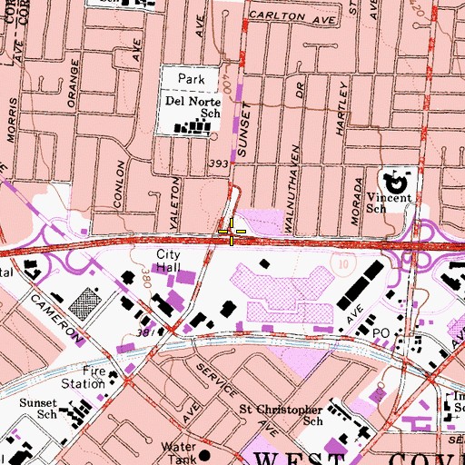 Topographic Map of Exit 34B, CA