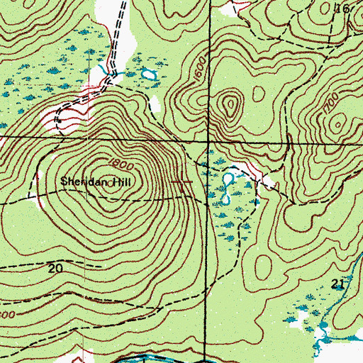 Topographic Map of Whitewater Ski Trail, MI