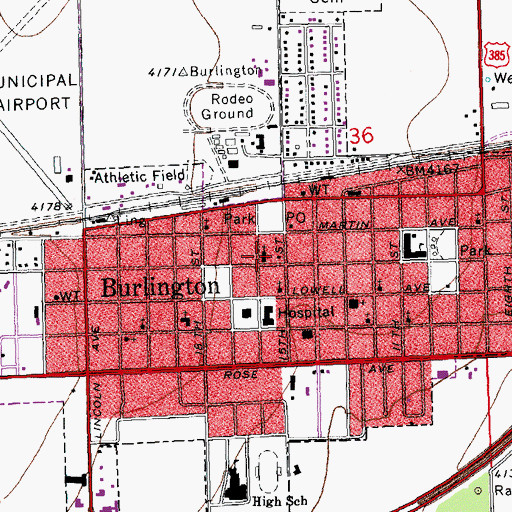 Topographic Map of First Christian Church, CO
