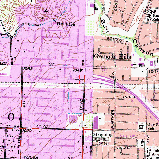 Topographic Map of Exit 40A, CA