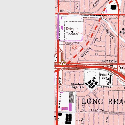 Topographic Map of Exit 26B, CA