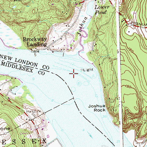 Topographic Map of Brockway Bar, CT