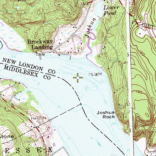 Topographic Map of Brockway Bar, CT