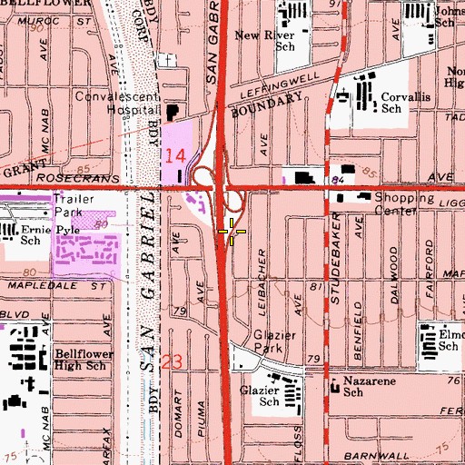 Topographic Map of Exit 9A, CA