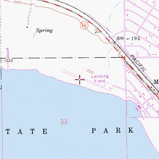 Topographic Map of North Shore Airport (historical), CA