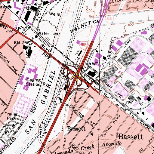 Topographic Map of Exit 21, CA