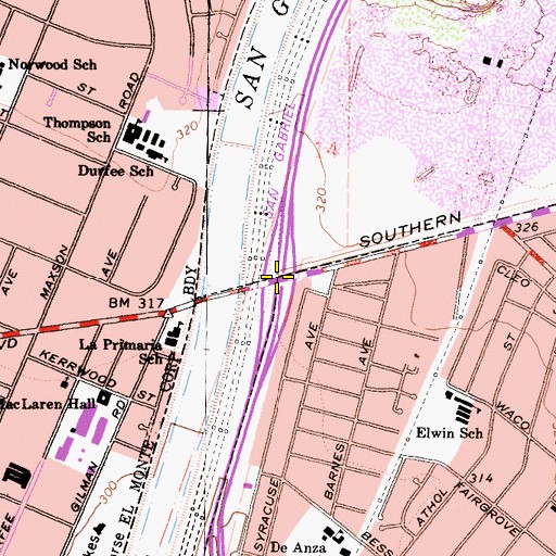 Topographic Map of Exit 23, CA