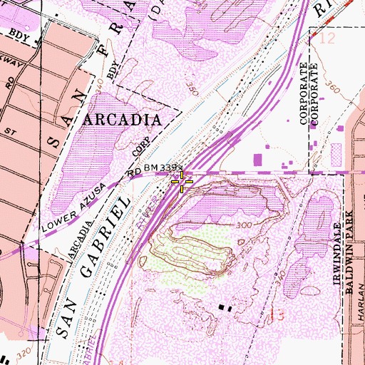 Topographic Map of Exit 24, CA