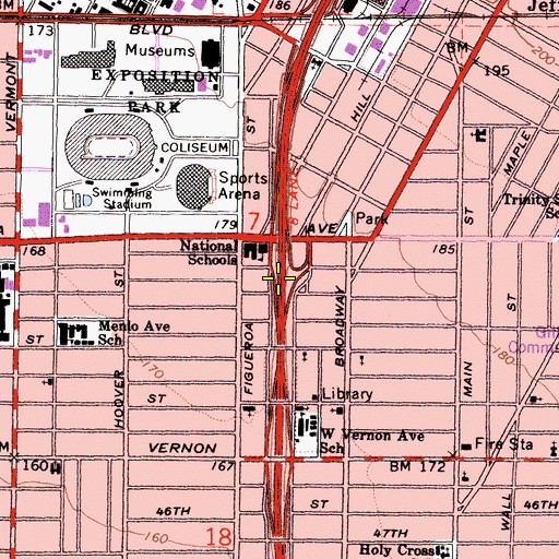 Topographic Map of Exit 20A, CA