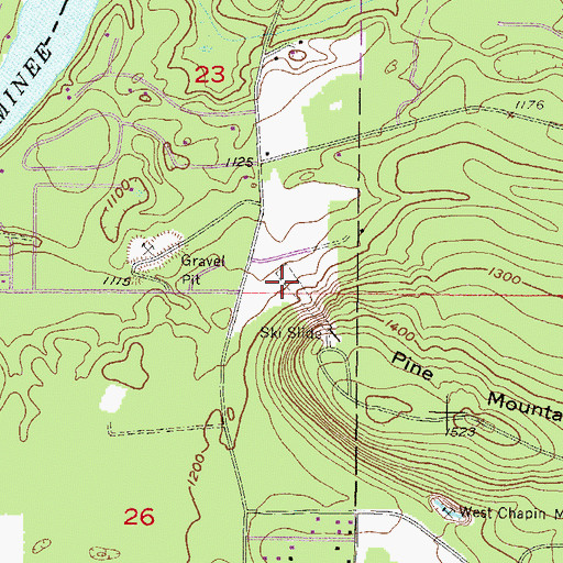 Topographic Map of Pine Mountain Ski Jump, MI