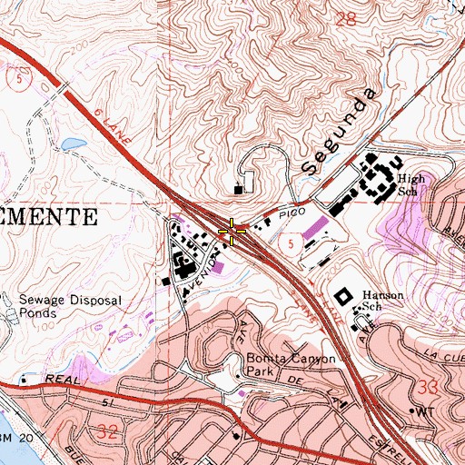 Topographic Map of Exit 76, CA