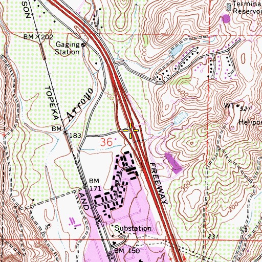 Topographic Map of Exit 83, CA