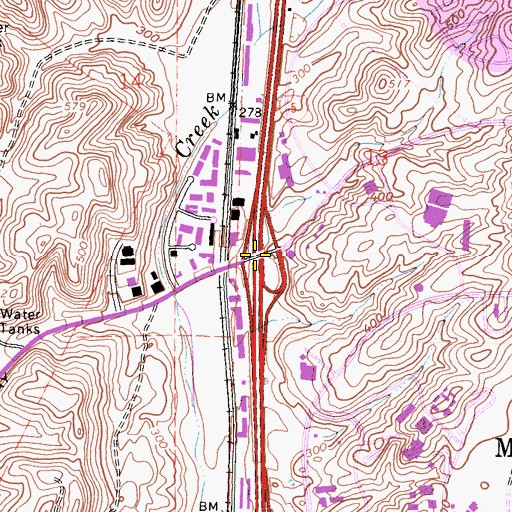 Topographic Map of Exit 86, CA