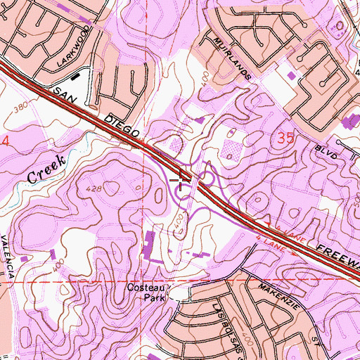 Topographic Map of Exit 90, CA
