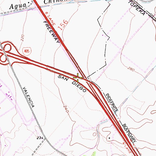 Topographic Map of Exit 94A, CA
