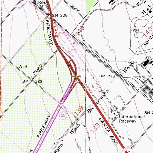 Topographic Map of Exit 95, CA