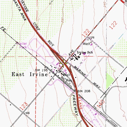 Topographic Map of Exit 96, CA