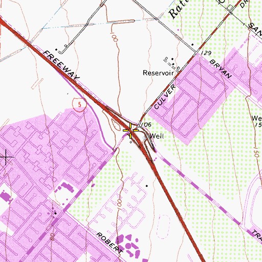 Topographic Map of Exit 99, CA
