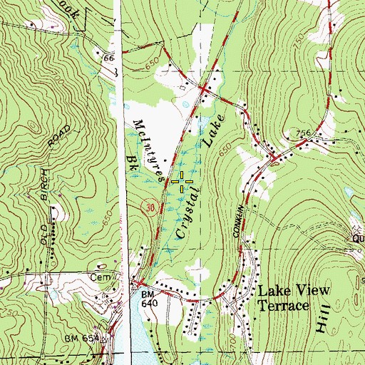 Topographic Map of McIntyres Brook, CT