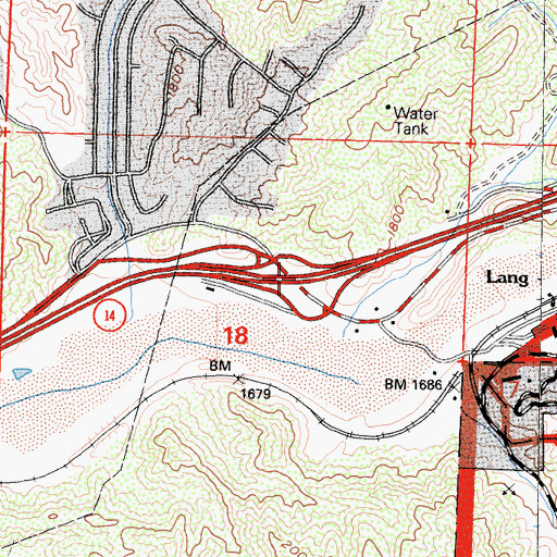 Topographic Map of Exit 11, CA