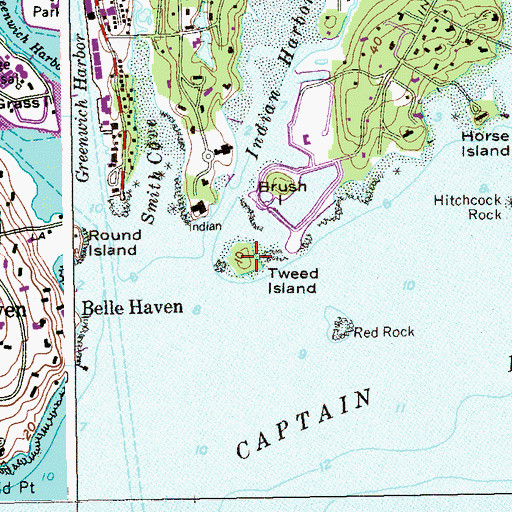 Topographic Map of Tweed Island, CT