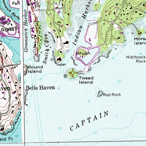 Topographic Map of Tweed Island, CT