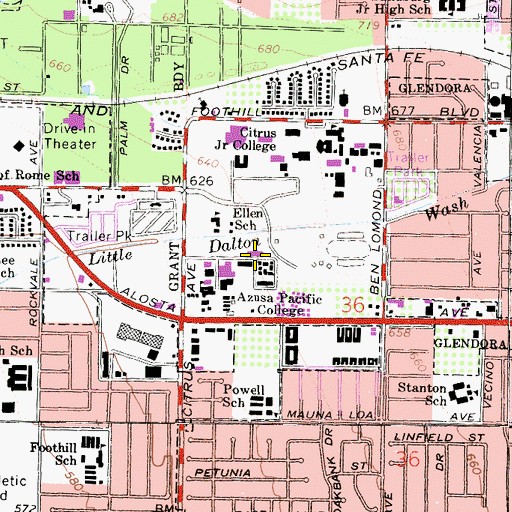 Topographic Map of Adams Hall, CA