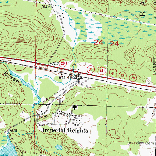 Topographic Map of Spurr Mountain Post Office (historical), MI