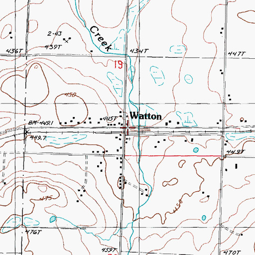 Topographic Map of Watton Station (historical), MI