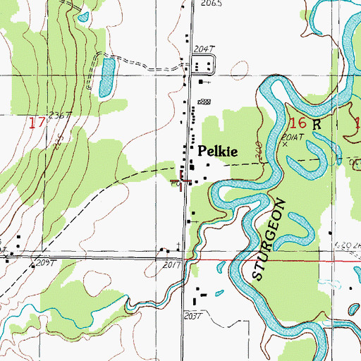 Topographic Map of Pelkie Post Office, MI