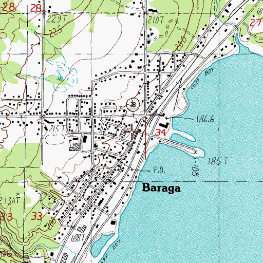 Topographic Map of Baraga Full Gospel Church, MI