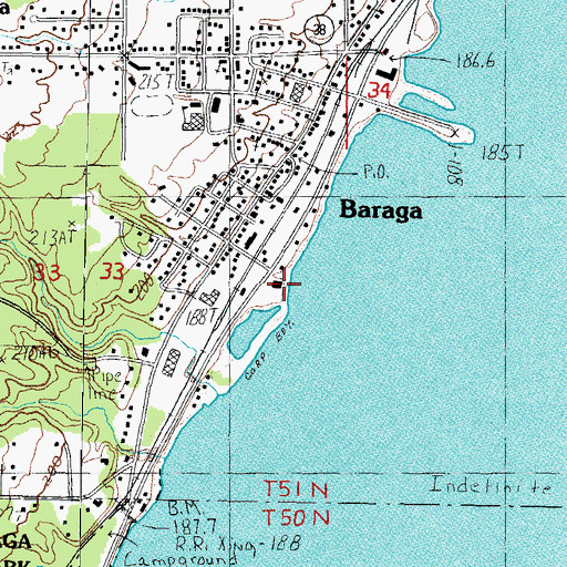 Topographic Map of Baraga County Historical Museum, MI