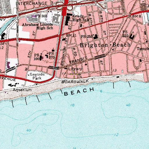 Topographic Map of Brighton Playground, NY
