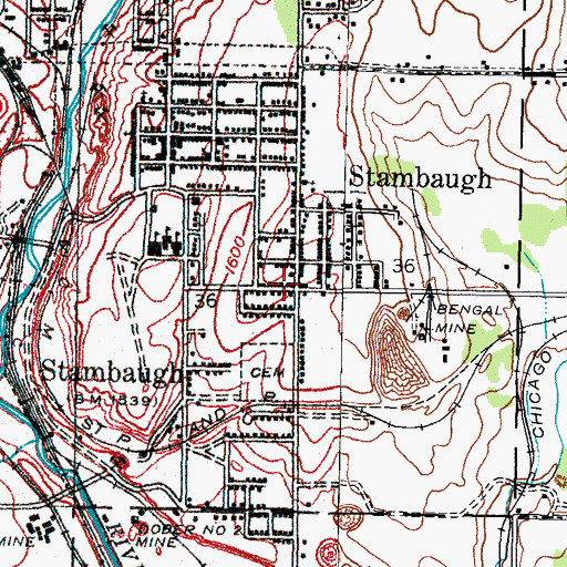 Topographic Map of Saint Peters Lutheran Church, MI