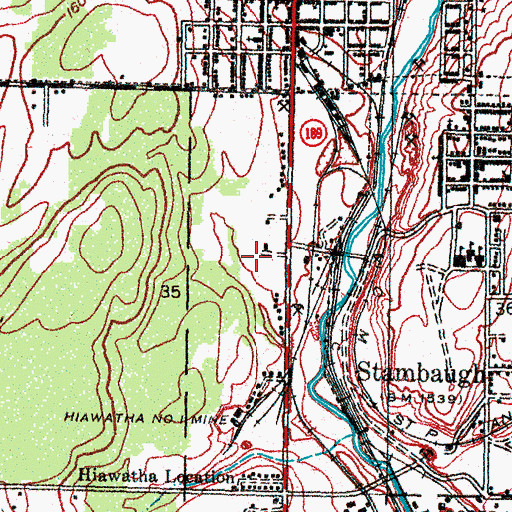 Topographic Map of First Baptist Church, MI