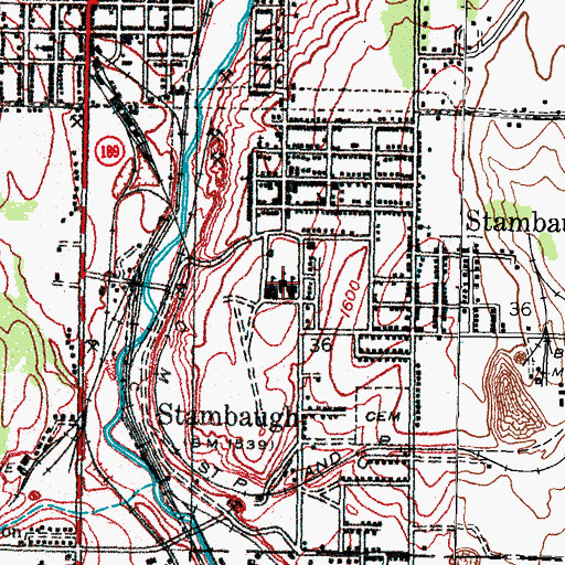 Topographic Map of West Iron County High School, MI