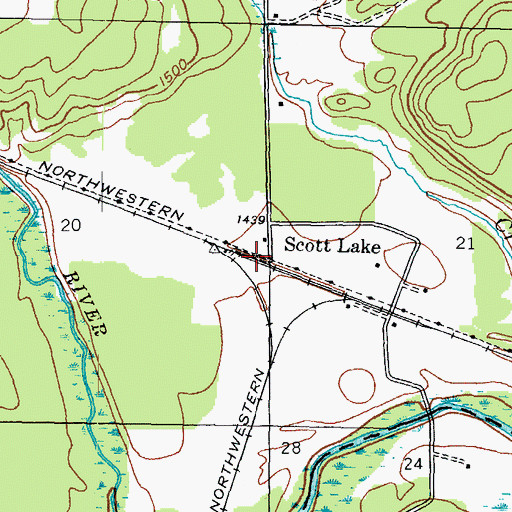 Topographic Map of Scott Lake Station (historical), MI