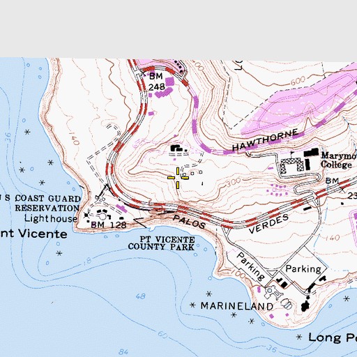 Topographic Map of Nike Site LA-55L (historical), CA