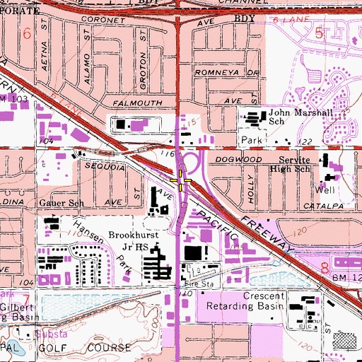 Topographic Map of Exit 113, CA