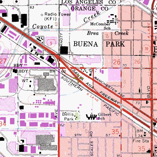 Topographic Map of Exit 117, CA