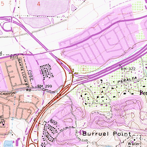 Topographic Map of Exit 34, CA