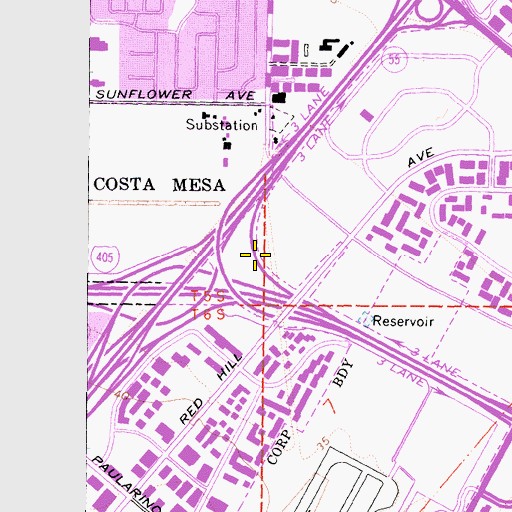 Topographic Map of Exit 9A, CA