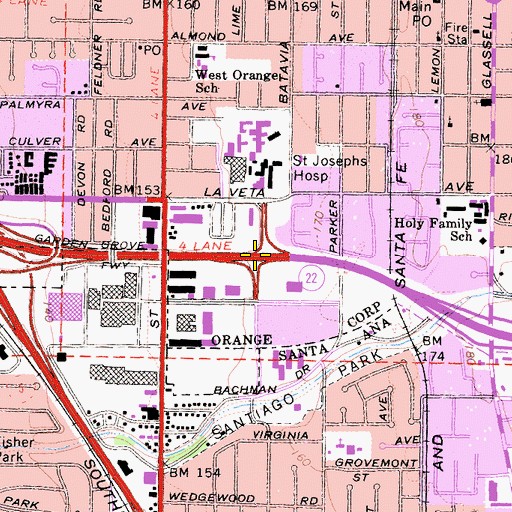 Topographic Map of Exit 15, CA