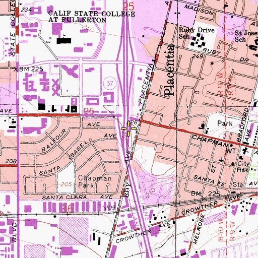 Topographic Map of Exit 6B, CA