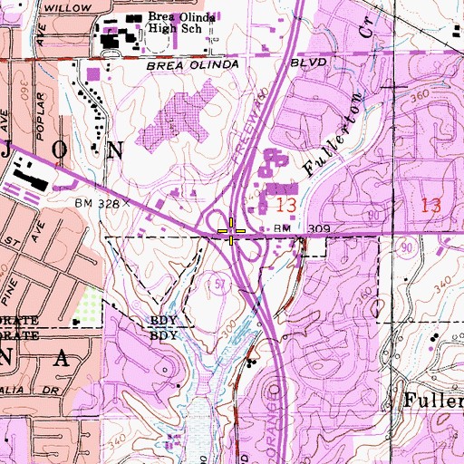 Topographic Map of Exit 9, CA