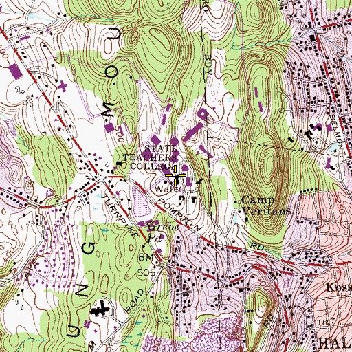 Topographic Map of Hunziker Hall, NJ
